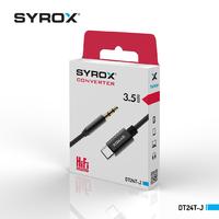 Syrox DT24T-J Type-C To 3.5mm Jack Converter, Converter Apparatus (Black and White Color Option)