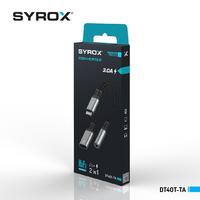 Syrox DT40T-TA Type-C To Type-C+ 3.5mm Jack Converter, Converter 3.0 Amps (Black and White Color Option)