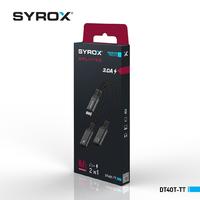 Syrox DT40T-TT Type-C To Type-C + 3.5mm Jack Converter, Converter 3.0 Amps (Black and White Color Option)