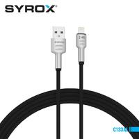 Syrox C133AL USB to Lightning 2.4 Amper Hızlı Şarj Yüksek Kaliteli Örgü Kablo 118cm Kablo Uzunluğu