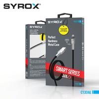 Syrox C133AL USB to Lightning 2.4 Amper Hızlı Şarj Yüksek Kaliteli Örgü Kablo 118cm Kablo Uzunluğu