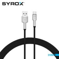 Syrox C133AT USB to Type-C 3.0 Amper Hızlı Şarj Kablosu Yüksek Kaliteli Örgü Kablo 119cm Kablo Uzunluğu