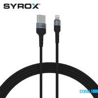 Syrox C135AL USB to Lightning Led Illuminated, 2.4 Fast Charge Cable, 2.4 Amp High-Quality Braided Cable, 120cm Cable Length