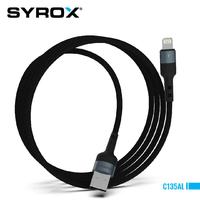 Syrox C135AL USB to Lightning Led Illuminated, 2.4 Fast Charge Cable, 2.4 Amp High-Quality Braided Cable, 120cm Cable Length