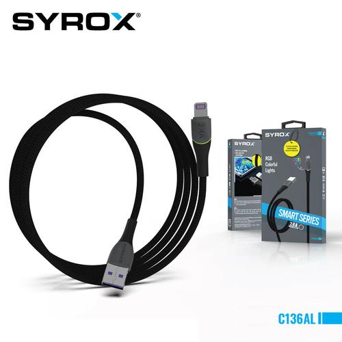 Syrox C136AL Usb-A To Lighting 5V 2.4A Led'Li Data & Şarj Kablosu