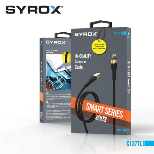 Syrox C137TL Type-C to Lightning 30WPD Fast Charging Cable High-Quality Silicone, 121cm Cable Length