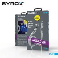 Syrox C142 4 In 1 Çoklu Şarj & Data Kablo USB To 2x Type-C 1x Lightning 121cm