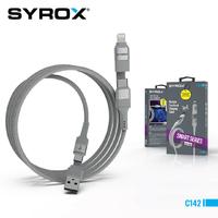 Syrox C142 4 In 1 Çoklu Şarj & Data Kablo USB To 2x Type-C 1x Lightning 121cm