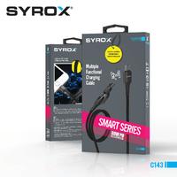 Syrox C143 60W 2 In 1 Çoklu Şarj & Data Kablosu USB To 2x Type-C PD 121 cm