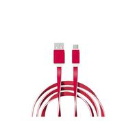 Syrox C63 Micro USB Charging & Data Cable Flat Silicone 120cm 2 Amp (Red, White, Black)