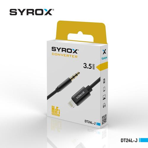 Syrox DT24L-J Lightning To 3.5mm Jack Converter, Converter Apparatus Black and White Color Option)