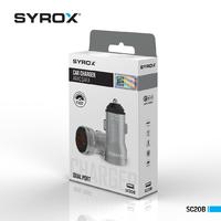 Syrox SC20B Araç Çakmaklık Şarj Aleti 3.1Amper Çift USB Giriş