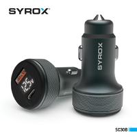 Syrox SC30B Car Cigarette Lighter Charger PD30W, 3.1A LCD Display